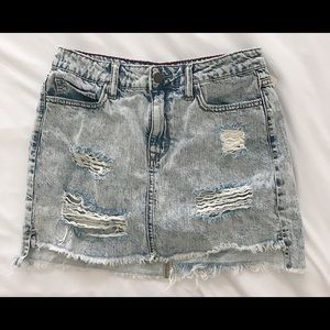 Distressed Denim Skirt NWT